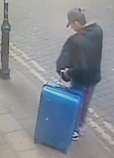 Police earlier released an image of Salman Abedi with a blue suitcase on the day of the Manchester terror attack