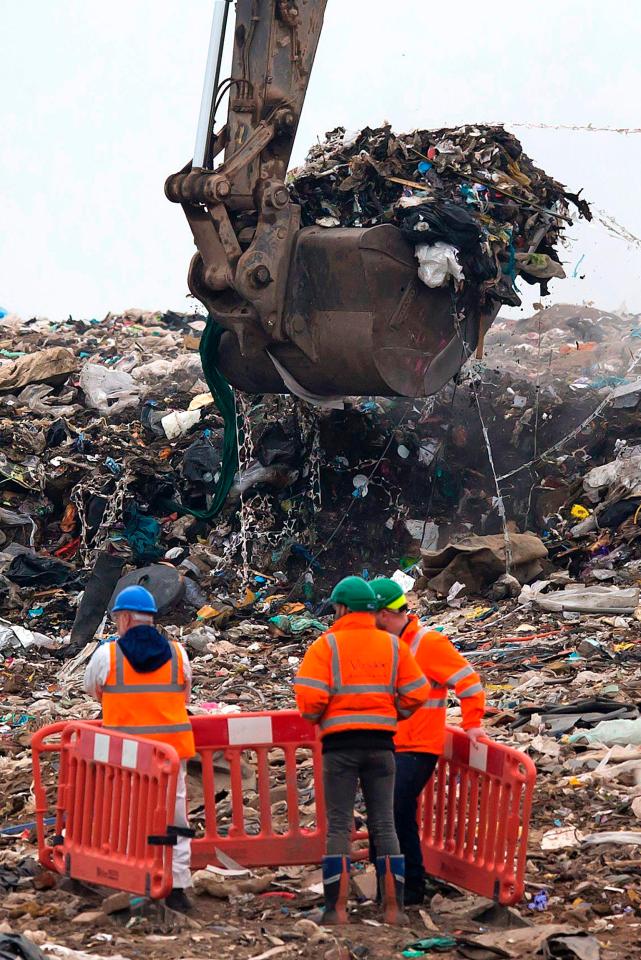  Police are scouring a rubbish tip in Pilsworth, Bury, today