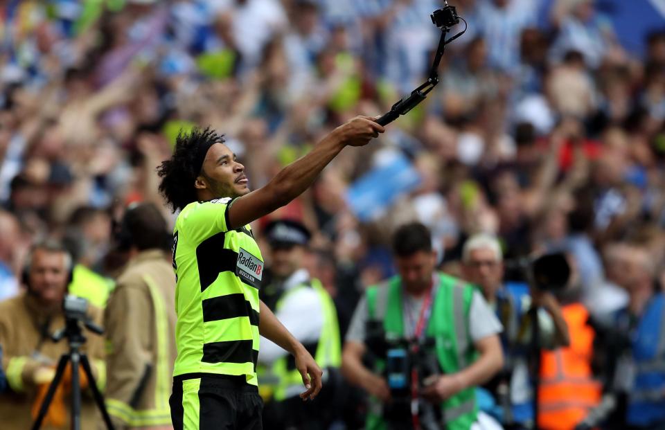  A selfie stick was used in the celebrations after the match that has sent Twitter into meltdown