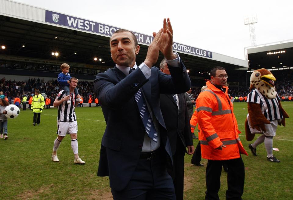  Roberto Di Matteo led West Brom back to the Premier League at the first attempt