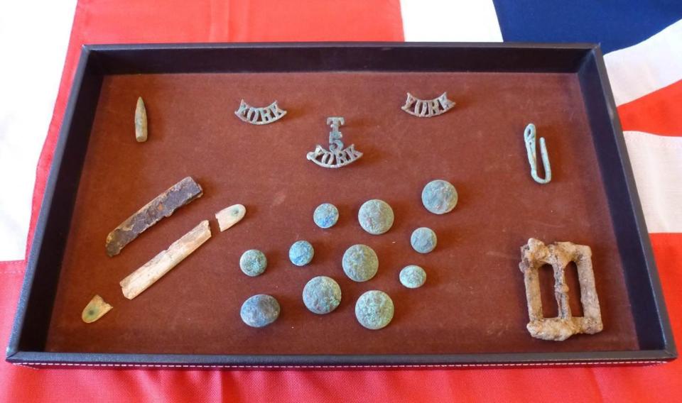  The recovered artefacts belonging to Private Parker that led to his identification