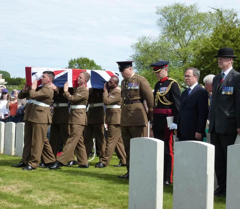  Private Henry Parker was finally laid to rest -- 100 years after being killed at the Battle of the Somme