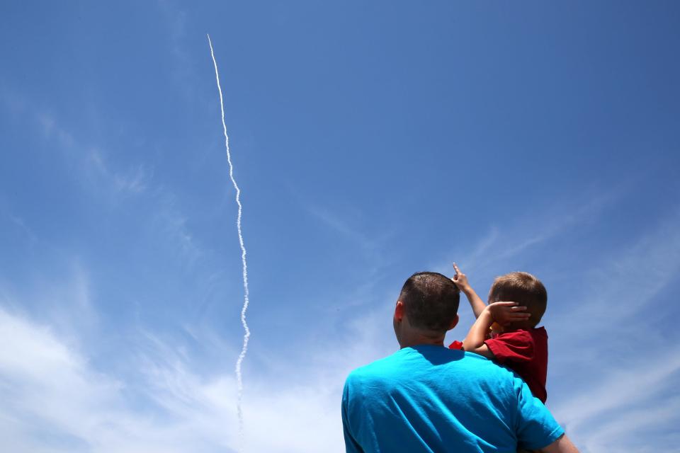  Californians were greeted with the spectacular sight of the rocket being tested this afternoon