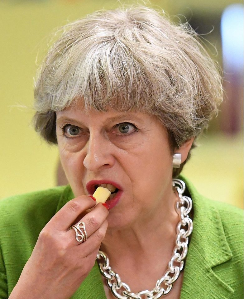  Theresa May ate cheese while visiting the British Cheese Festival