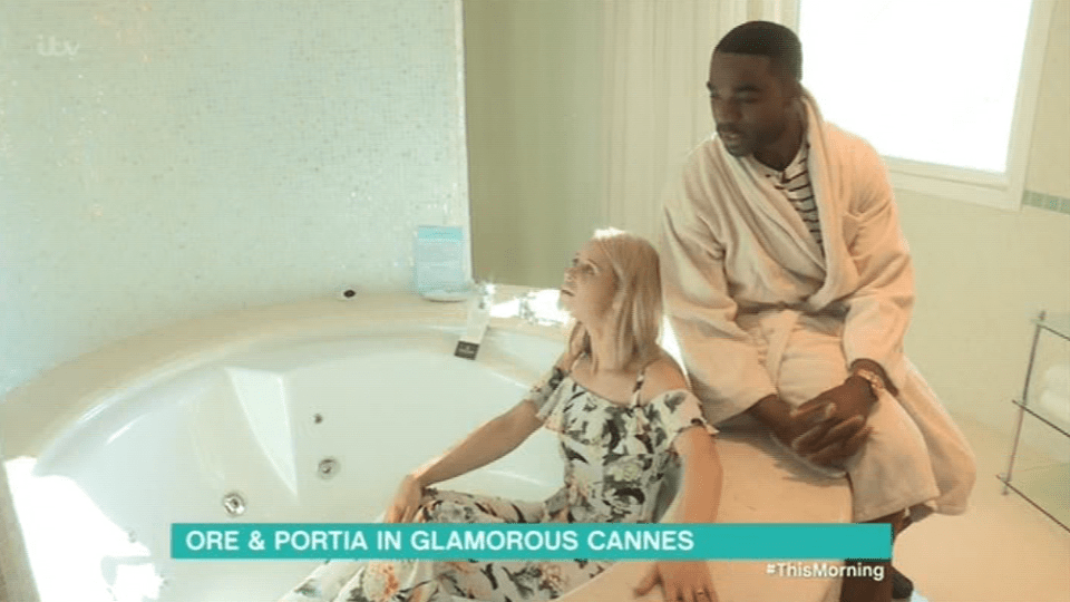  Ore Oduba made a sweet comment about his wife Portia while presenting a segment on today's This Morning