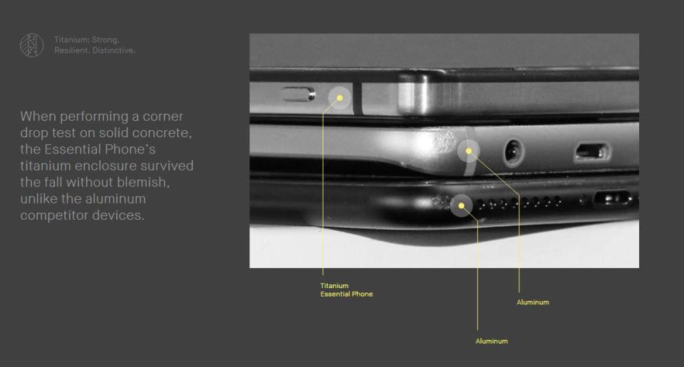  This graphic shows what happened when the Essential and other iPhones were dropped