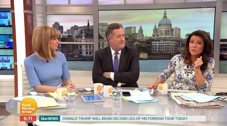  Susanna Reid and Kate Garraway stood up for the singer as co-host Piers blasted her for her revealing outfit