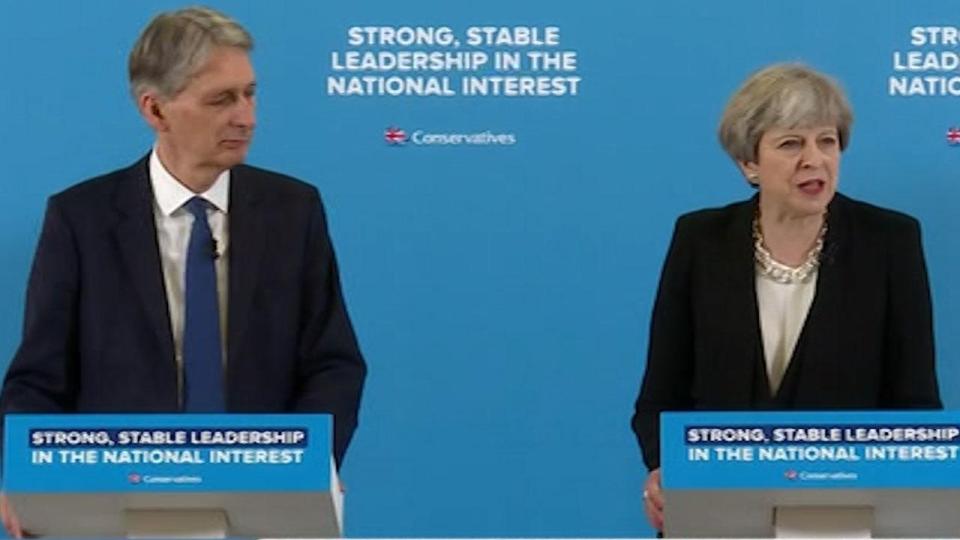  Theresa May refused to say whether Philip Hammond will stay on as Chancellor if the Tories win the election