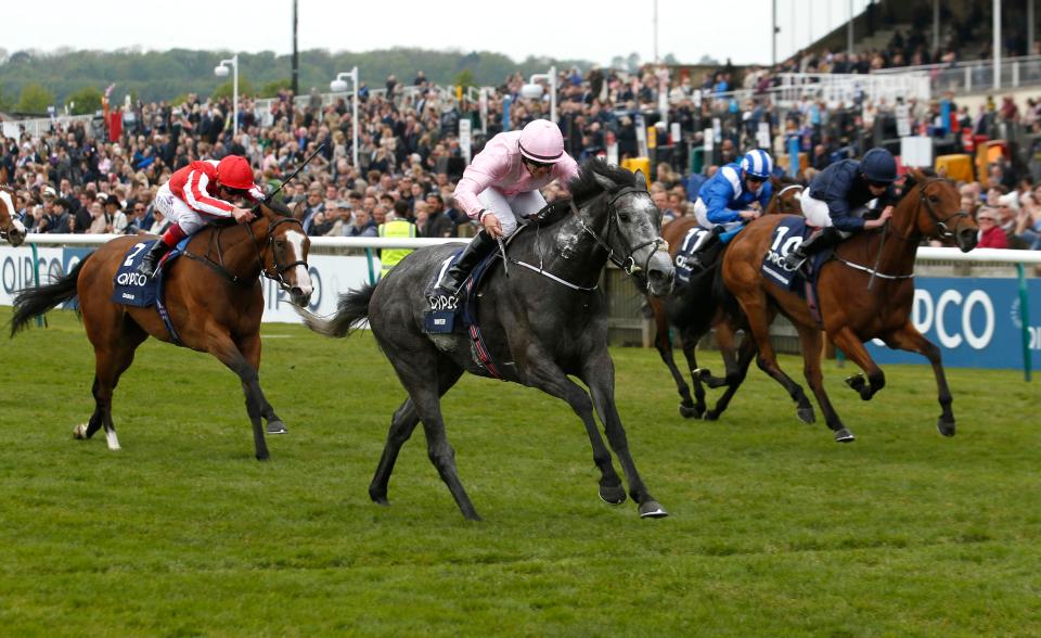  Winter (centre, pink silks) won the 1,000 Guineas at Newmarket