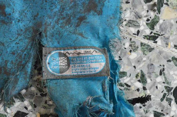  The ripped remains of the lightweight backpack used to carry the explosive