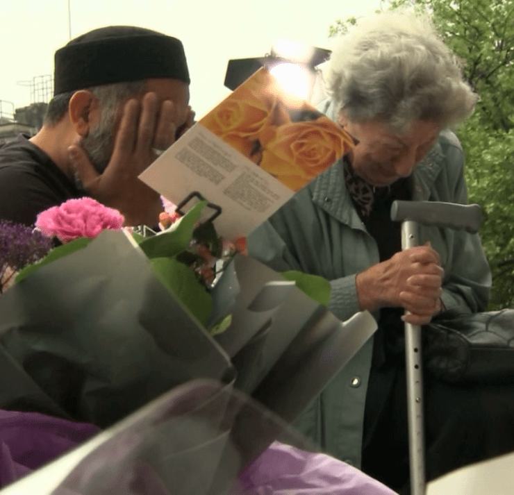  The pair were seen breaking down in tears as they prayed at the memorial to the Manchester bombing victims