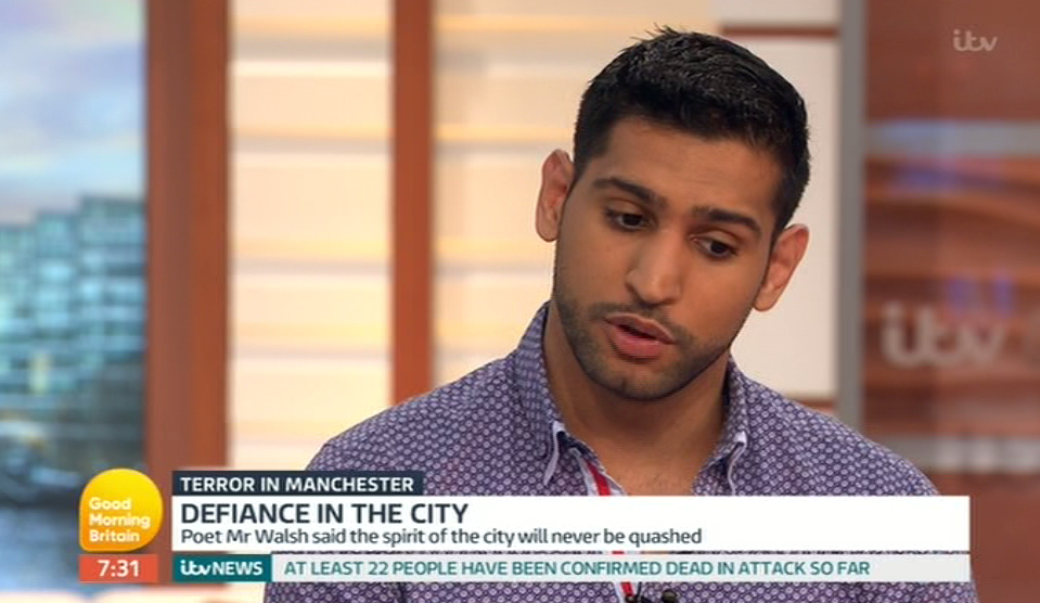  Amir Khan admitted he was scared to walk the streets with his young daughter, two, during an appearance on Good Morning Britain today