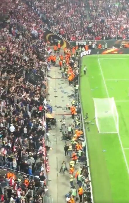  Fans hurled seats on to the pitch after final defeat