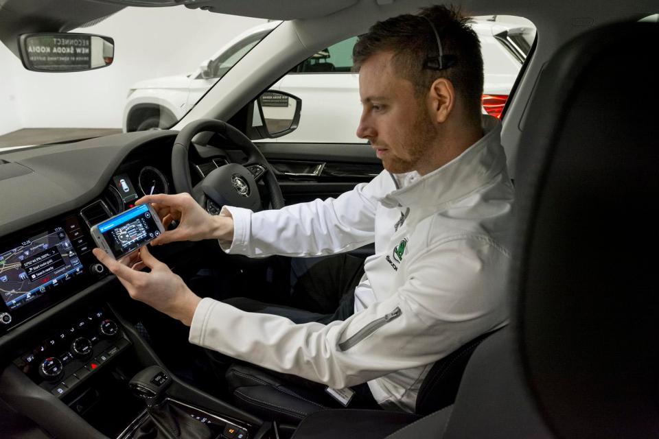  Handheld cameras allow experts to show you the inside of the car