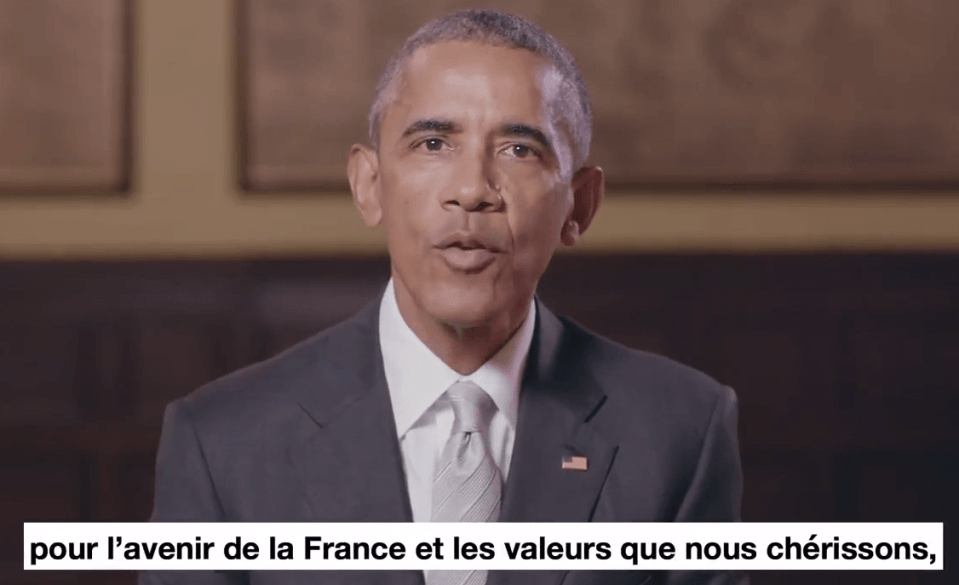  Obama praised Macron for appealing "to people's hopes and not their fears"