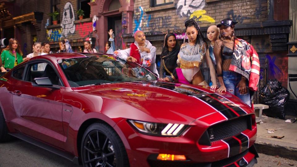  Leigh-Anne performs with the Mustang in Power video