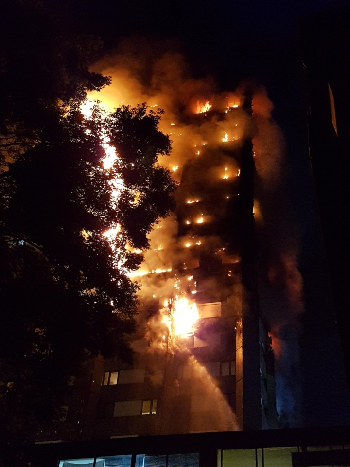 Fire has spread through the entire 24-storey building