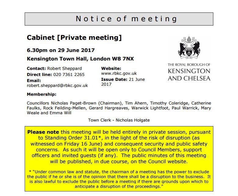  The agenda says the meeting is not open to the public tonight