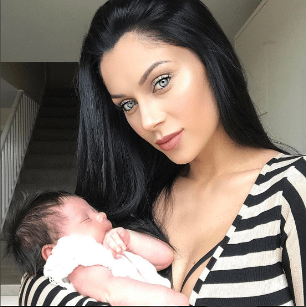 Cally Jane Beech, pictured with baby Vienna said she didn't speak to her boyfriend Luis for two weeks before giving birth