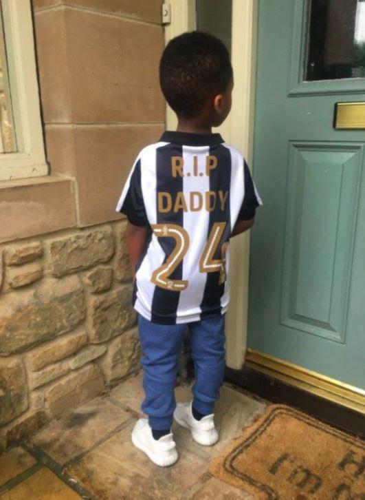  Cheick Tiote's son, Rafael, wore a Newcastle shirt with 'RIP Daddy 24' on it