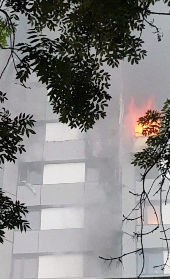  Families were trapped in the building as firefighters bravely battled the blaze