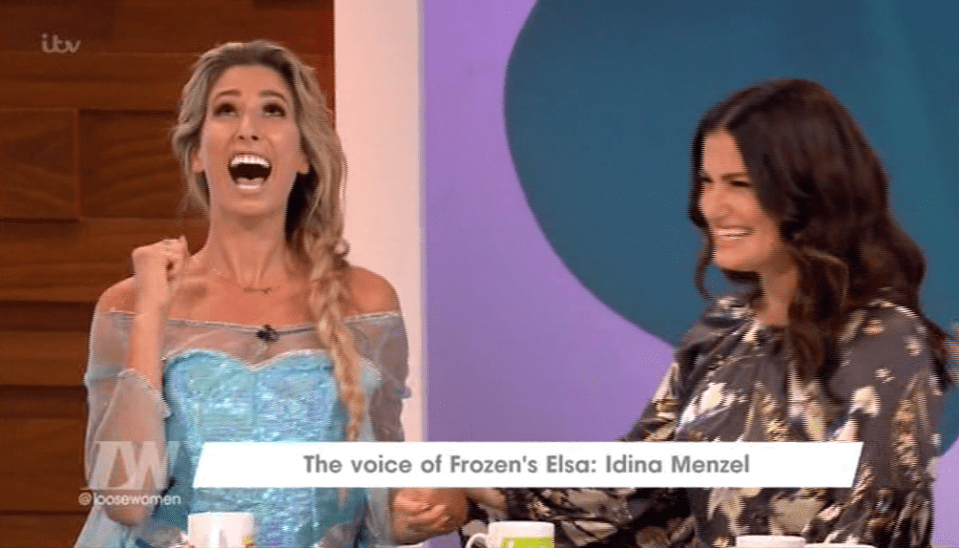  Stacey Solomon couldn't contain herself after performing a duet with her idol Idina Menzel on Loose Women