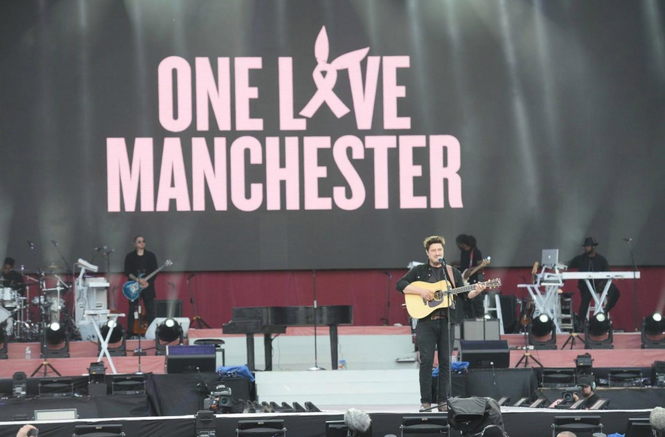 Marcus Mumford opened the One Love Manchester charity gig with a minute’s silence