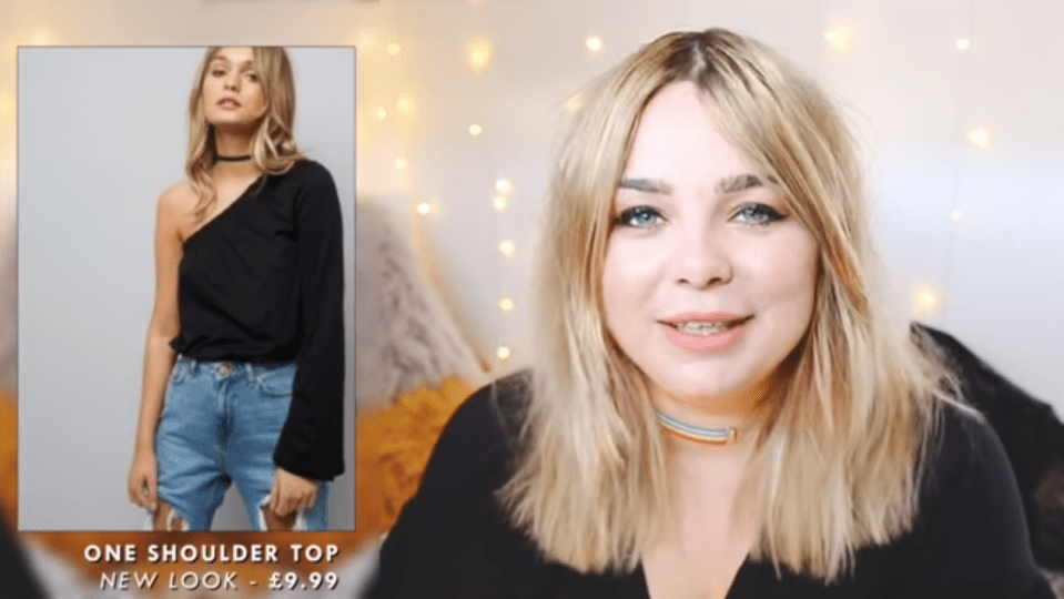  YouTuber Lily Melrose recommended this black one shoulder New Look top