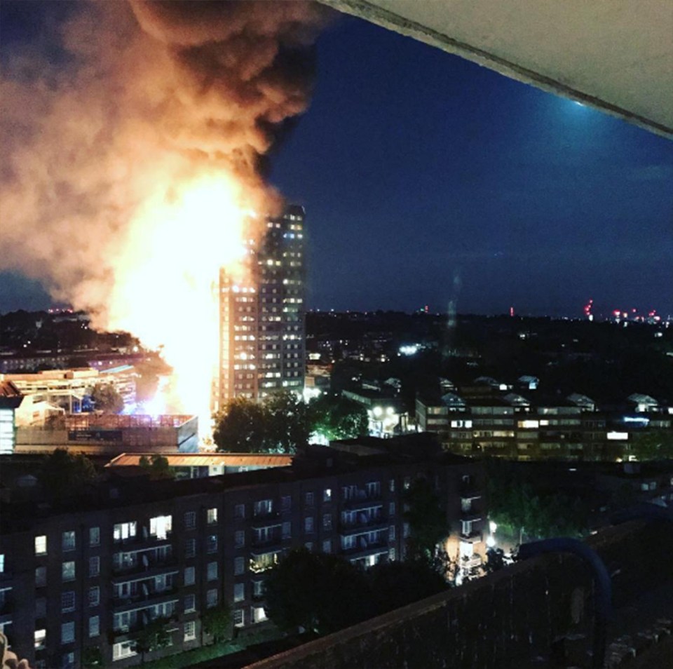 ‘Monumental blaze’ engulfs Grenfell Tower in west London