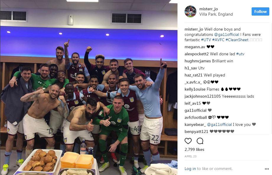  Jordan Amavi posted this snap after helping Villa defeat Birmingham