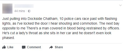  Witnesses on social media reported that the woman had been locked in a car and attacked