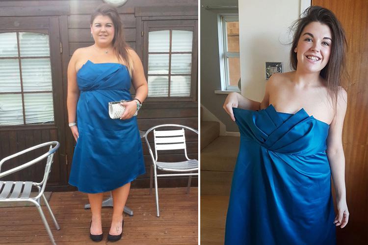  The size 16-18 bridesmaid dress now hangs off slim Chloe thanks to her new health and fitness regime