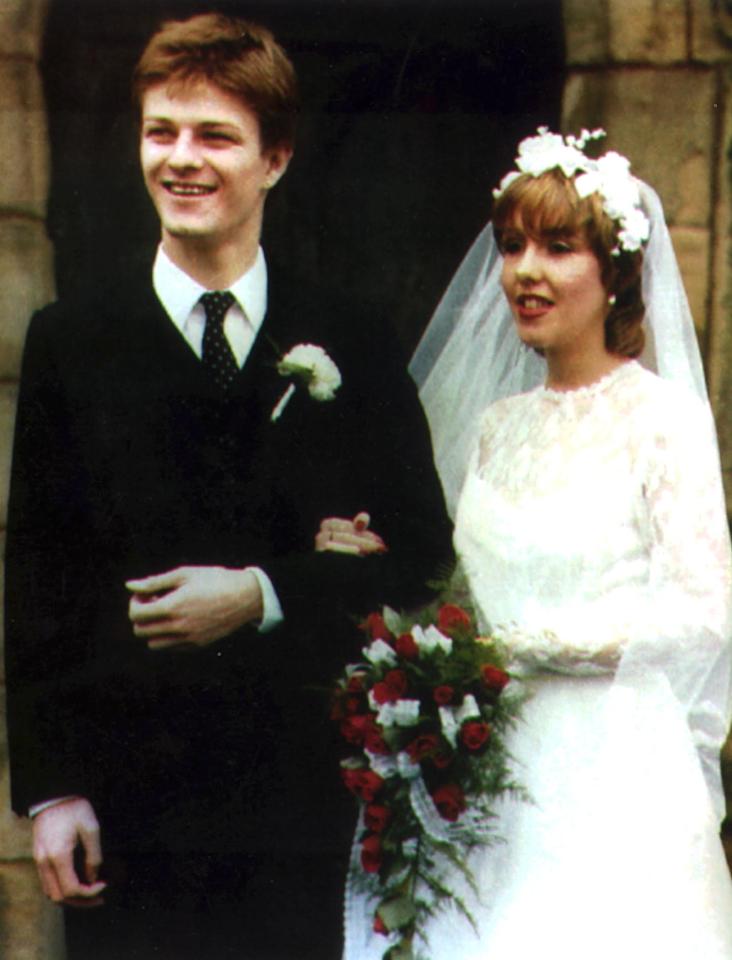  Sean and his first wife, hairdresser Debra James, on their wedding day in 1981