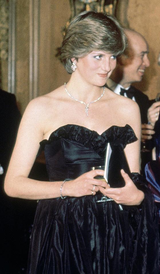  19-year-old Diana felt black was the smartest colour to wear and felt very 'grown-up' in her dress