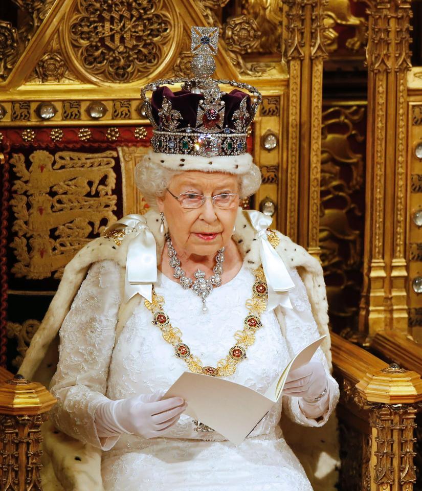  The Queen reads from goatskin paper at the State Opening of Parliament in 2016