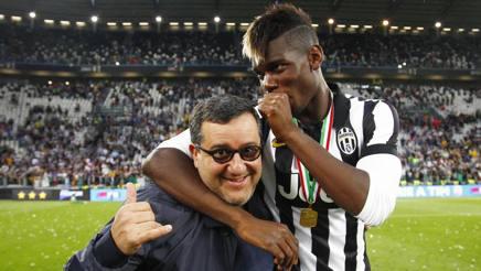  Mino Raiola and Paul Pogba celebrate together while at Juventus