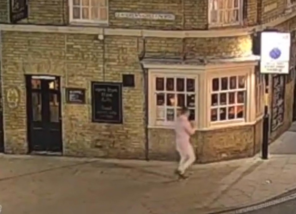 CCTV showed the airman in Bury St Edmunds, Suffolk, after a night out last September