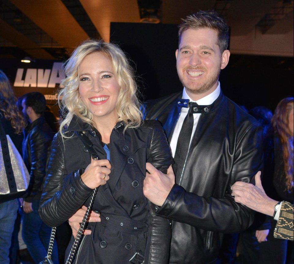 Buble is pictured with his wife Luisana Lopilato