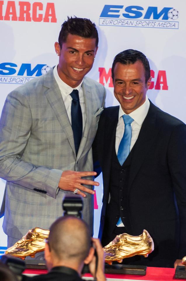  Cristiano Ronaldo pictured with his agent Jorge Mendes