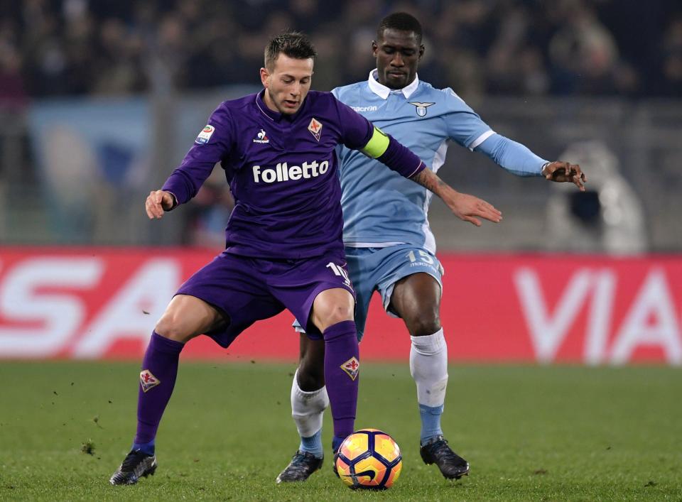  Federico Bernardeschi in action during Fiorentina clash with Lazio in Italy