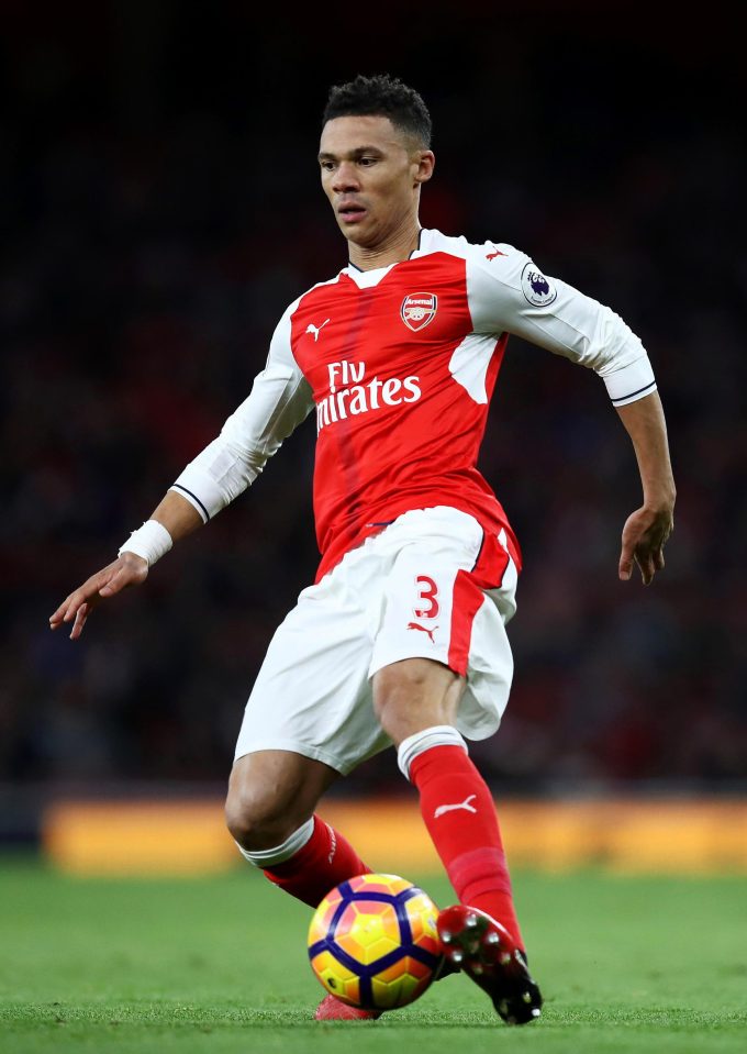  Kieran Gibbs is being chased by Watford