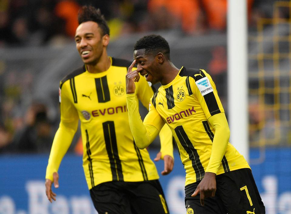  Ousmane Dembele in action for Borussia Dortmund