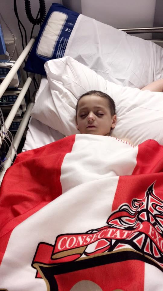  Bradley pictured in hospital in March