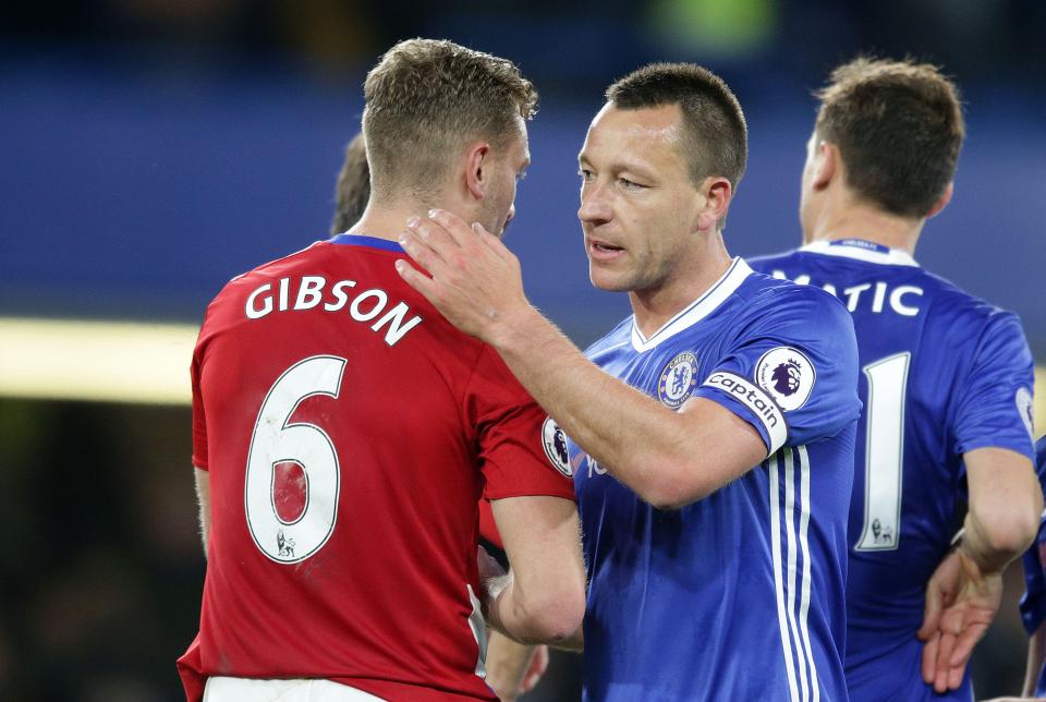  Gibson could replace Chelsea legend John Terry at Stamford Bridge next season