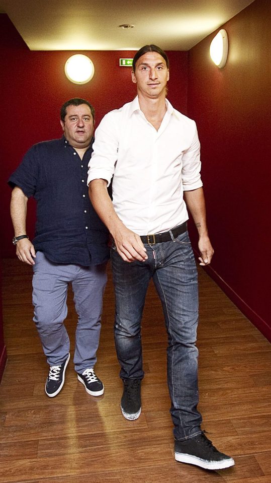  Mino Raiola with Zlatan Ibrahimovic, one his most high-profile clients