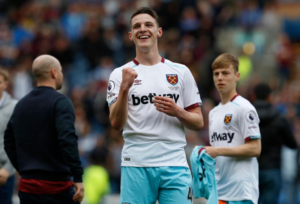  Declan Rice could play a big role in defence for West Ham in 2017-18