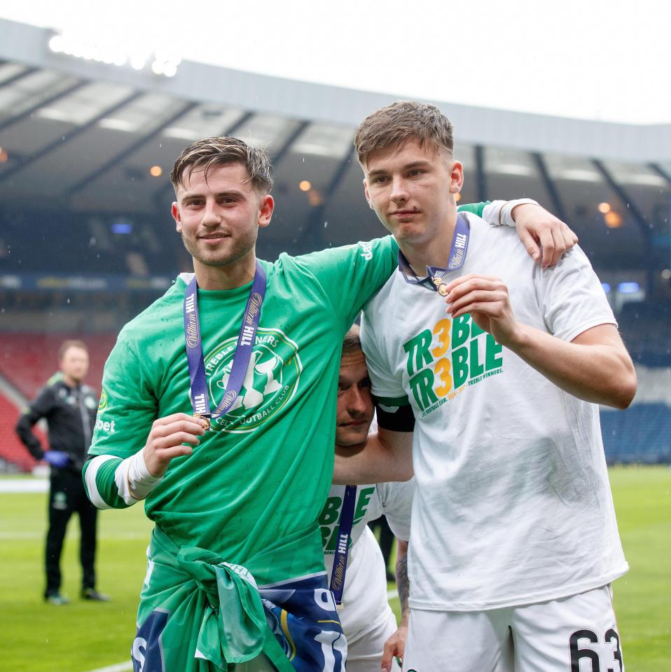  Kieran Tierney (right) admits he is constantly telling Patrick Roberts (left) to return to Celtic