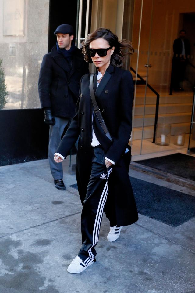  Victoria was looking more Sporty Spice than Posh Spice in this Adidas outfit