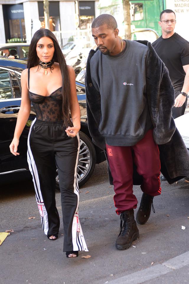  Kim Kardashian wears Adidas, as she steps out with husband Kanye West