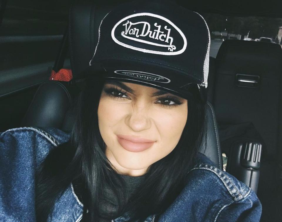  Kylie is also a fan of Von Dutch - as this selfie shows